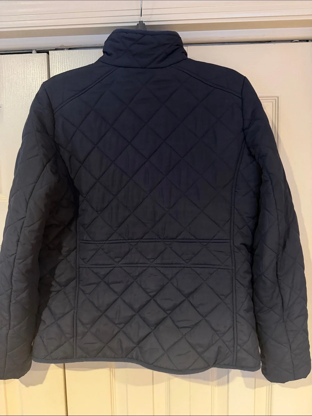 J. Crew Navy Quilted Utility Jacket with Snap Flap Pockets